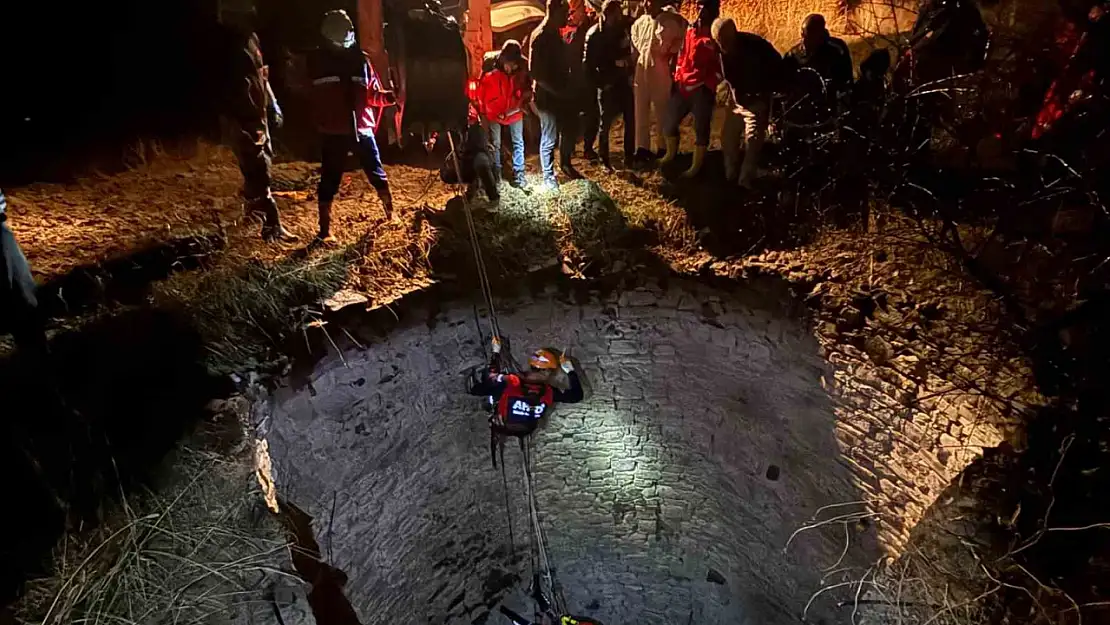 Diyarbakır'da kuyuya düşen yaban domuzu böyle kurtarıldı